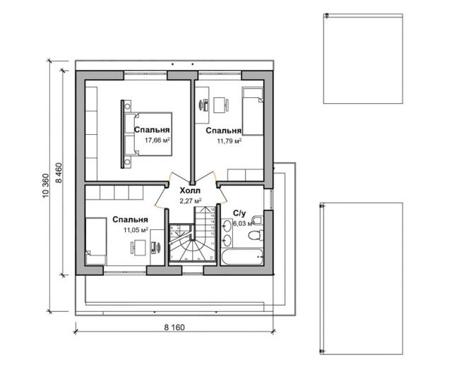 План второго этажа дома по проекту "Аулум"