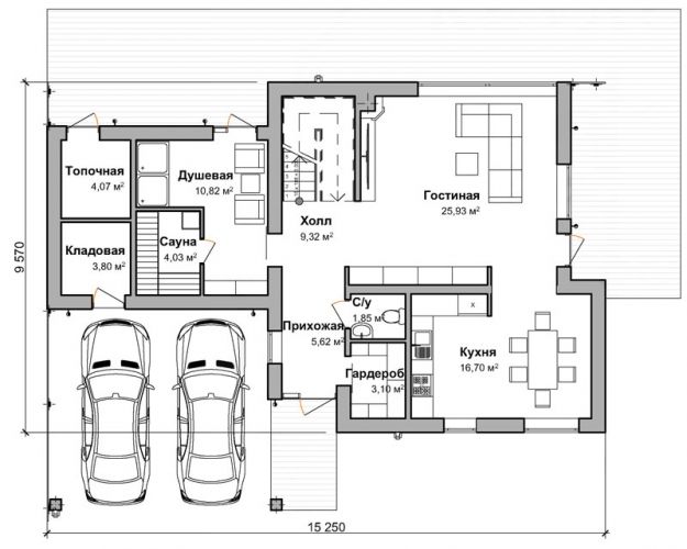 План первого этажа дома по проекту "Соби"