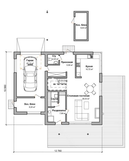 План первого этажа дом по проекту "Бранде"