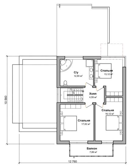 План второго этажа дом по проекту "Бранде"