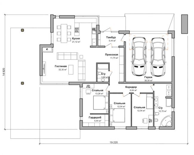 План первого этажа дом по проекту "Вейле"
