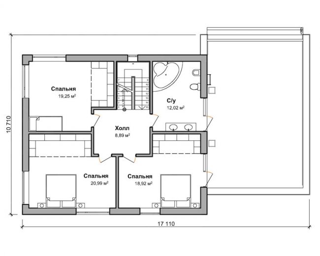 План второго этажа дом по проекту "Варде"