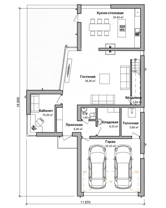 План первого этажа дом по проекту "Сабро"