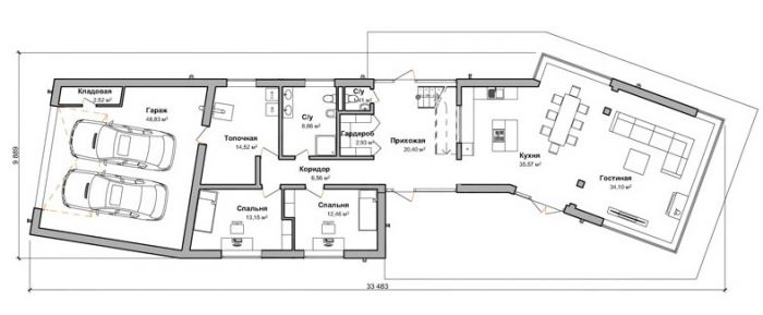 План первого этажа дом по проекту "Юллинге"