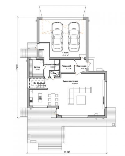 План первого этажа дом по проекту "Грастен"